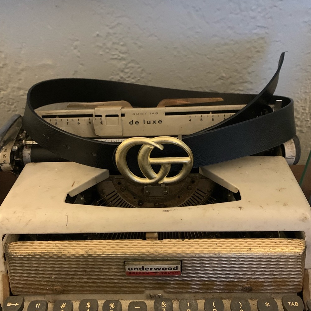 Gold buckle belt
